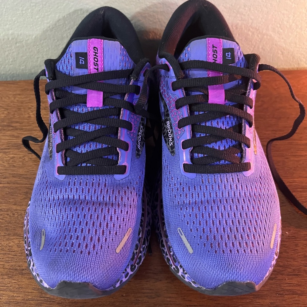 Used Brooks Ghost 14 Running Shoes - 8M - Cactus/Purple/Black